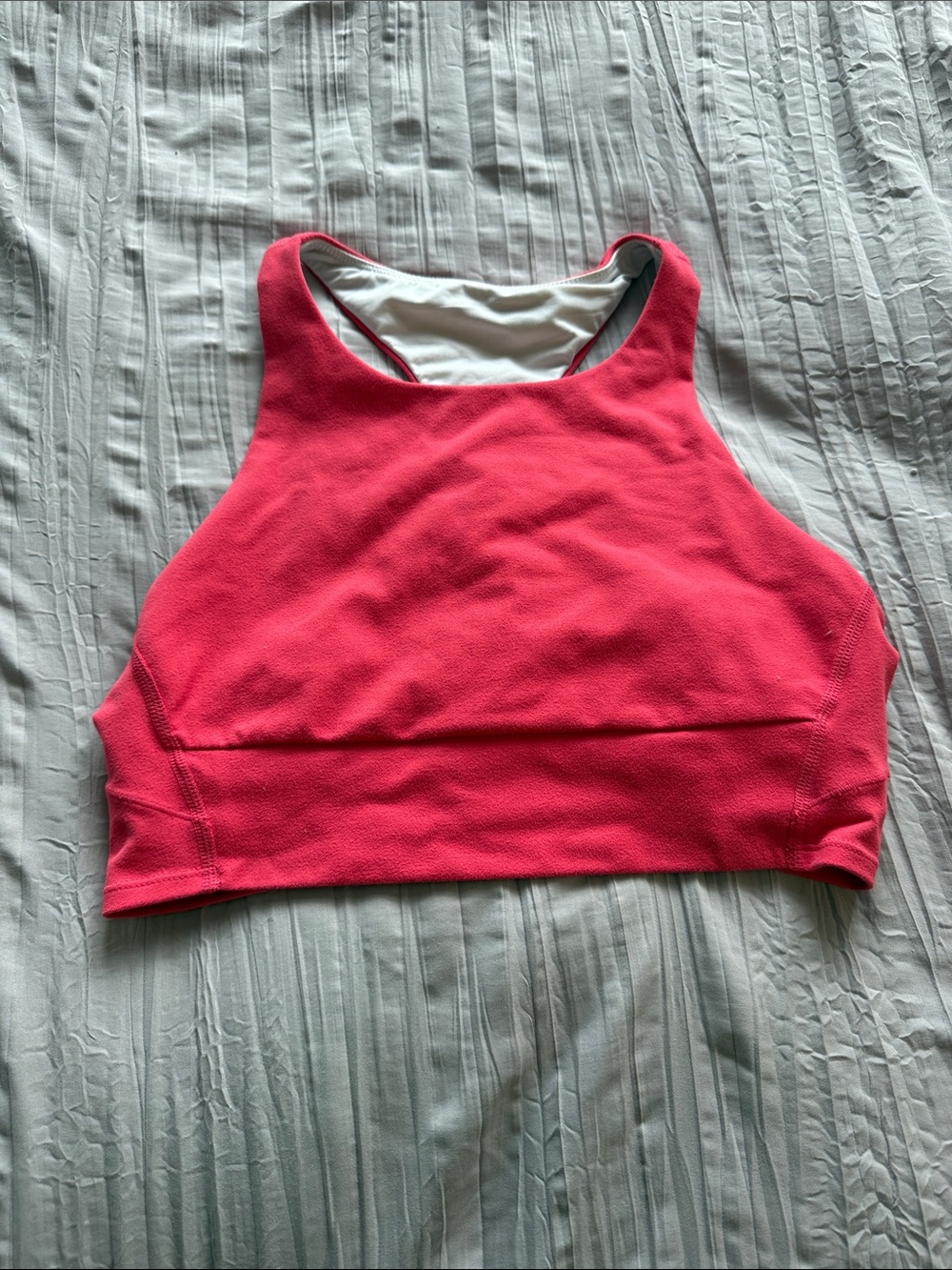 Zella High-Neck Racerback Sports Bra in Bright Pink